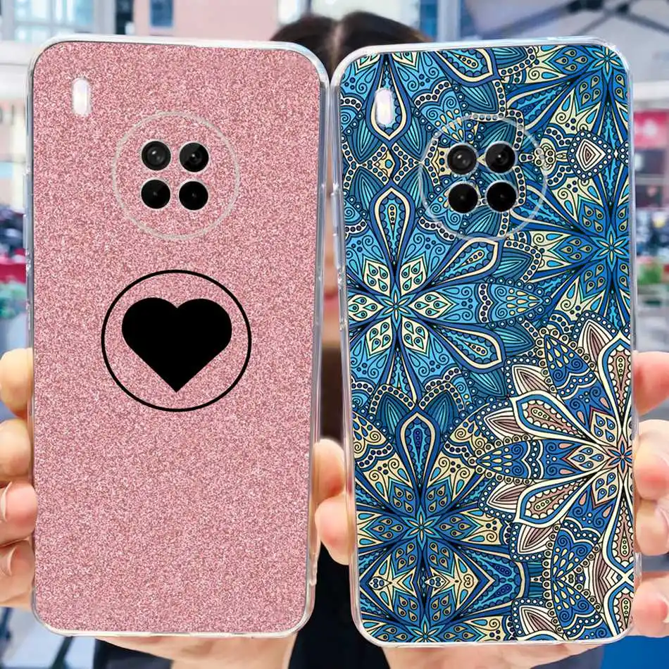 For Huawei Y9a Case Nova Y9a FRL-L22 FRL-L23 Elegant Printing Soft Silicone TPU Clear Phone Back Cover For Huawei NovaY9a Y 9A