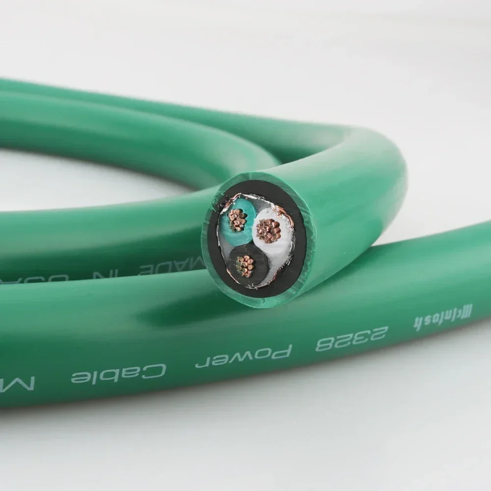 สายไฟกระแสสลับ2328ชุบเงินบริสุทธิ์พร้อมสายสัญญาณเสียง HIFI DIY ยาว1ม.