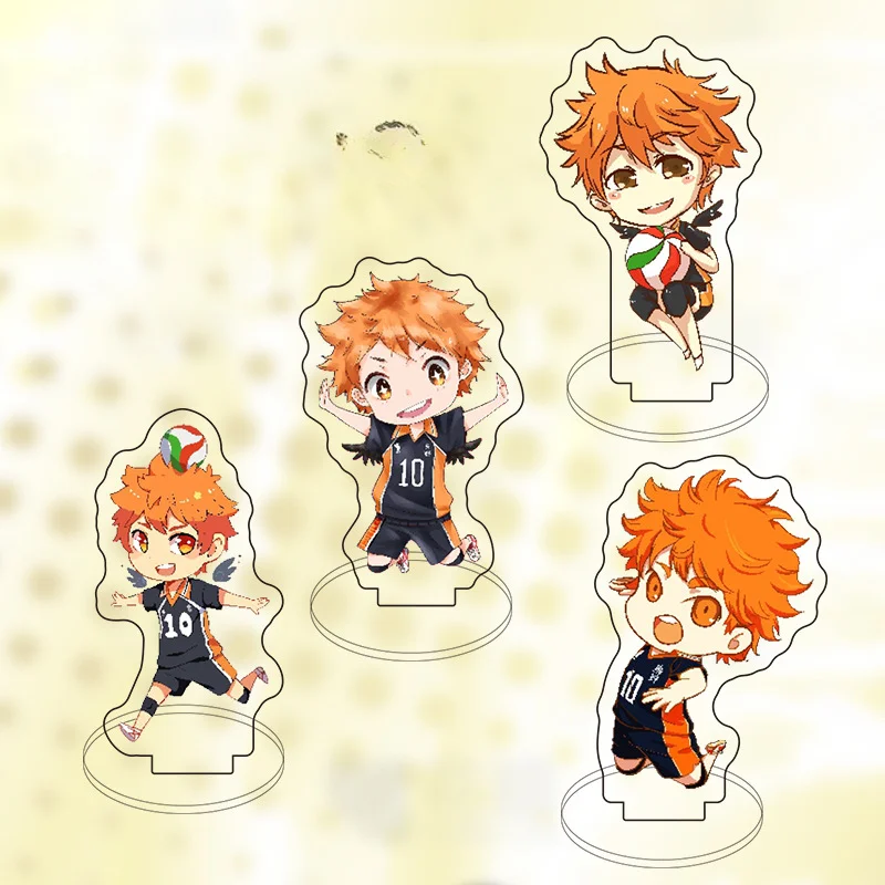 Hete Anime Acryl Staande Plaat Hinata Shoyo Schattige Q-Versie Mini Ornament Springbal Houding Brithday Cadeau Voor Vriend