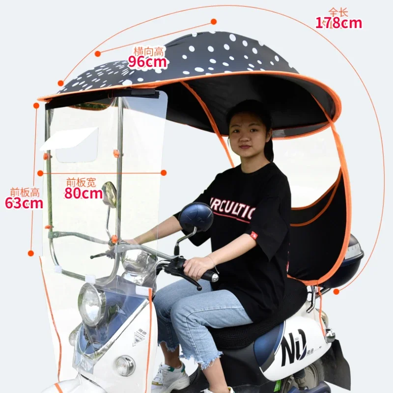 Electric Tricycles Canopy Double Seaters Push-pull and Walkable Tricycles Umbrellas Electric Motorcycle Canopy Bike Cover