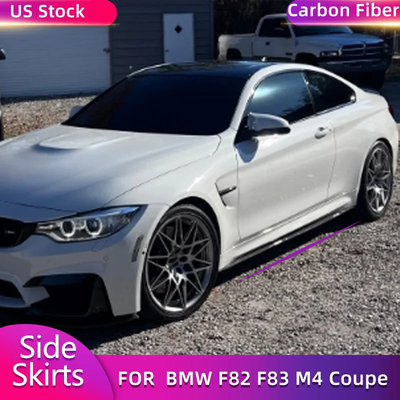 

Для BMW F82 F83 M4 Coupe Convertible 2014-2017 Боковые юбки из углеродного волокна, удлинители боковых дверей автомобиля, фартук для бампера, комплекты кузова для губ