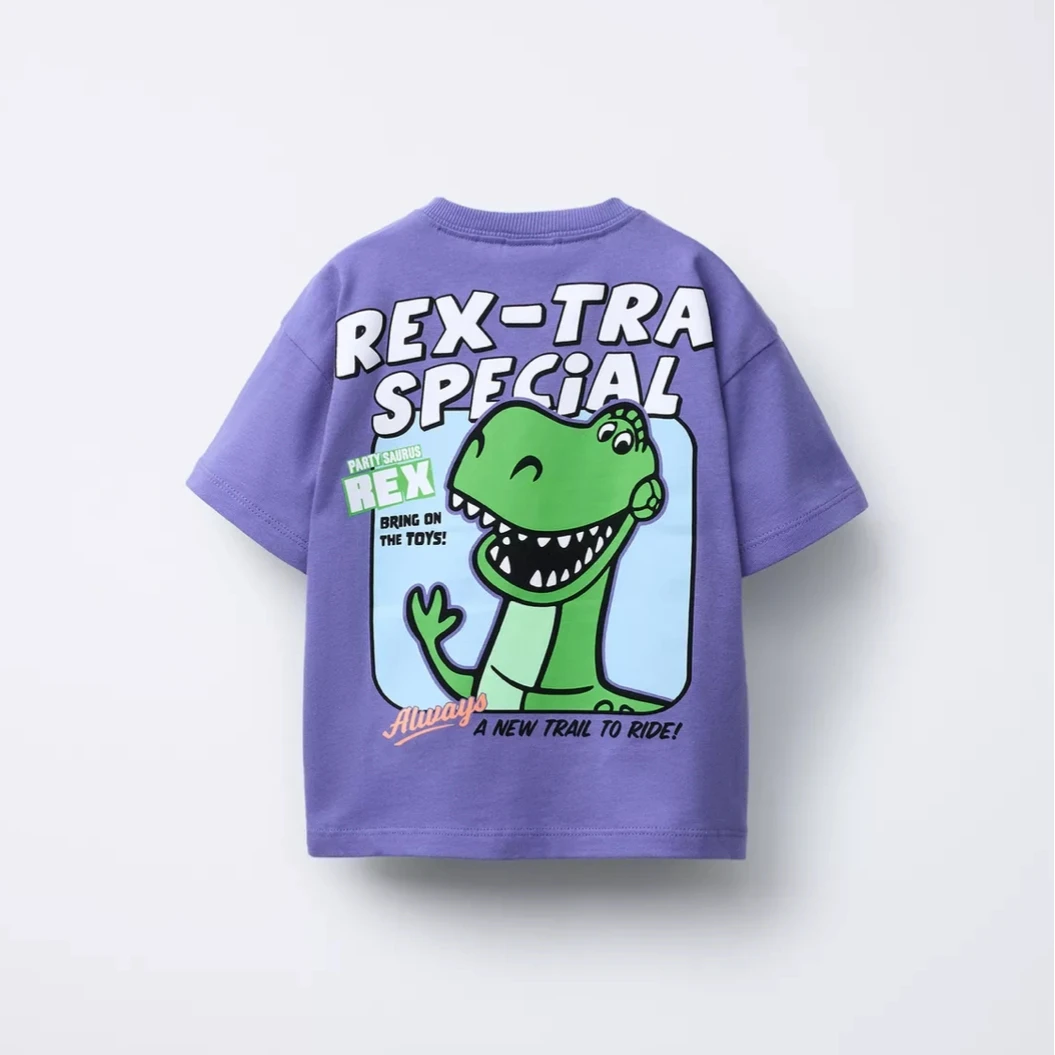 لعبة كارتون تي شيرت ملابس الأولاد ديزني ملابس الصيف الجديدة قصيرة الأكمام جولة الرقبة قاع قميص الأطفال أزياء عارضة تيز #1