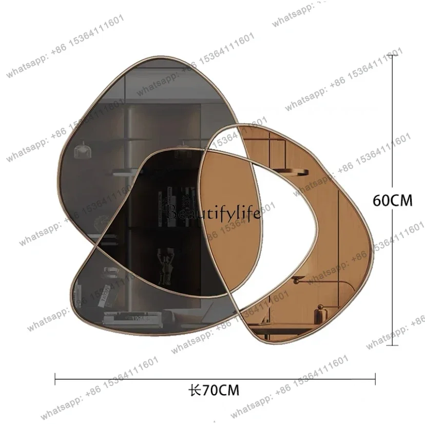 

European creative decoration mirror model room background wall wall decoration Italian light luxury