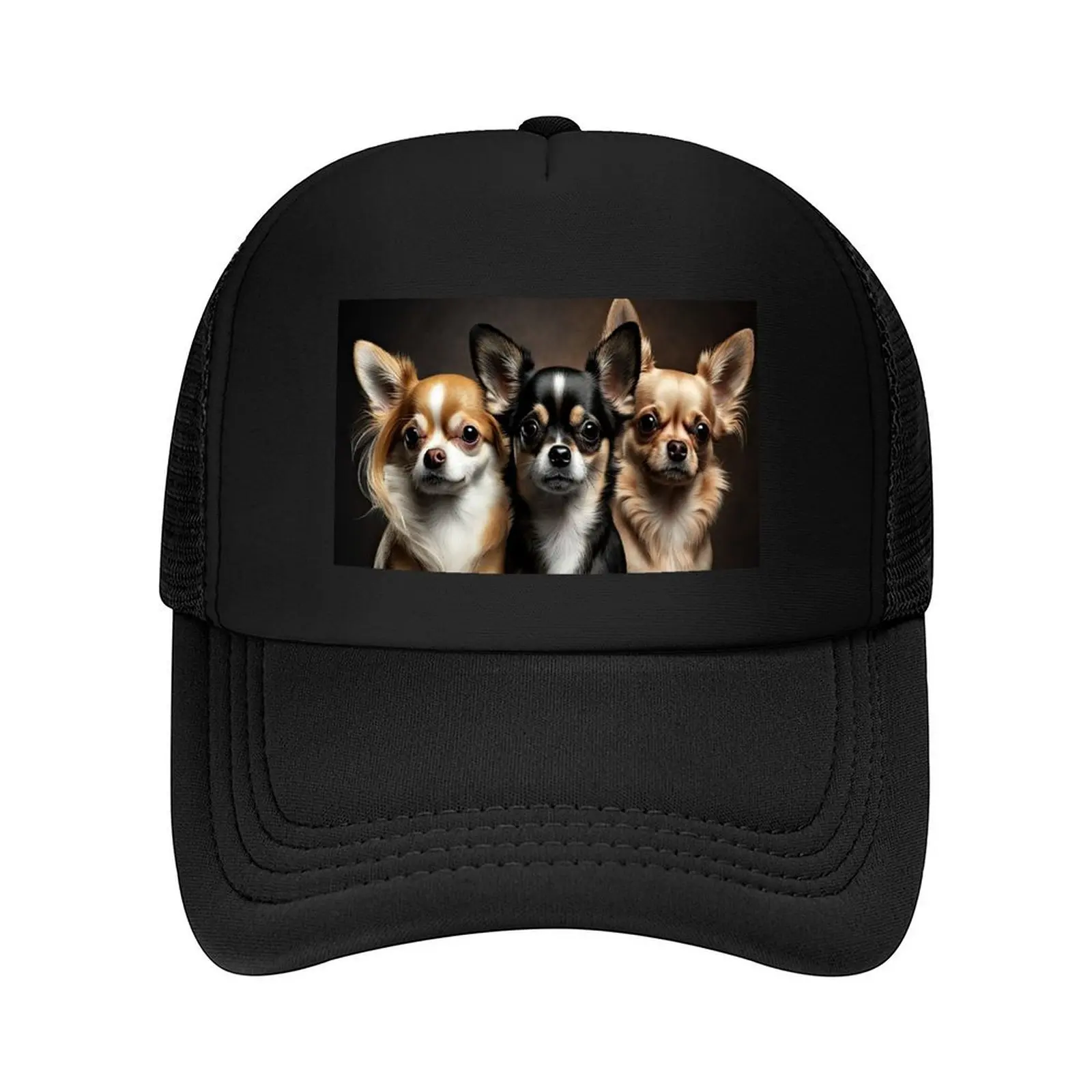 

3 Adorable Chihuahuas Baseball Cap Beach Bag Trucker Hat Cosplay sun caps Men's Hats Women's