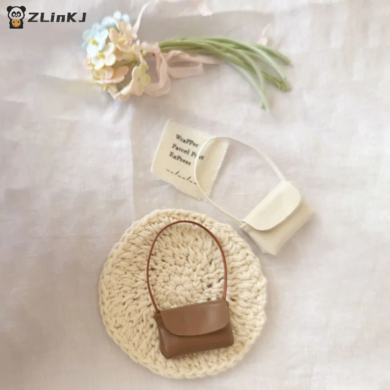 ▶ 1 stks PU Lederen Portemonnee Accessoires Voor 15-17 cm Pop Handtas Dame Lederen Tas Poppenhuis Decoratie Fantasiespel speelgoed