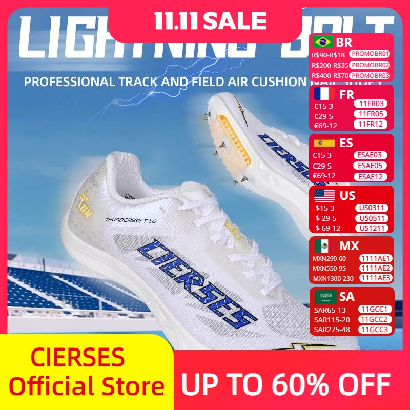 

Carbon Plate Air Cushion Track and Field Shoes Men Spikes Track Race Jumping Sneakers Professional Running Nail Shoes Boys