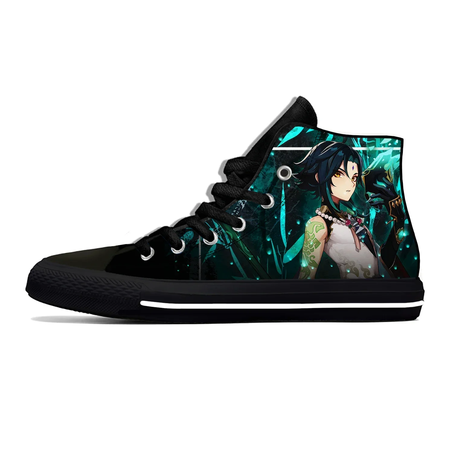 

Anime Cartoon Manga Game Genshin Impact Xiao Casual Shoes Lightweight High Top Board Shoes Breathable Men Women Summer Sneakers
