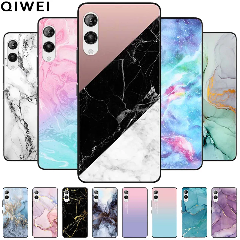 Phone Cover For Rakuten Hand 5G Case Luxury Marble Silicon TPU Soft Bumpers for Rakuten Hand 5G Protector Shells Black Funda 5.1