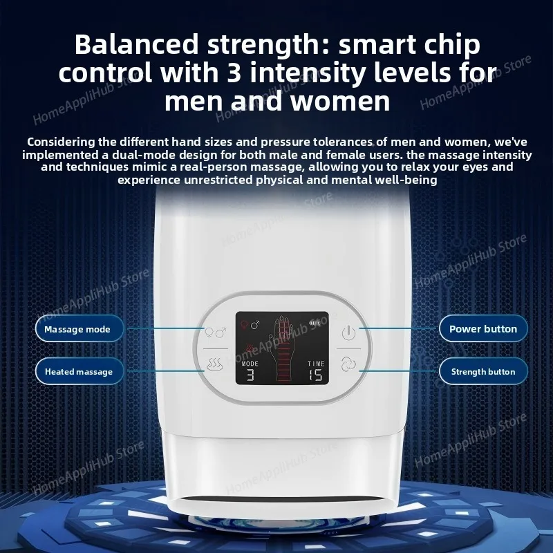 Extended Hand Massager - Finger, Palm & Wrist Meridian Kneading Device with Electric LCD Touch Screen muscle stimulator ems