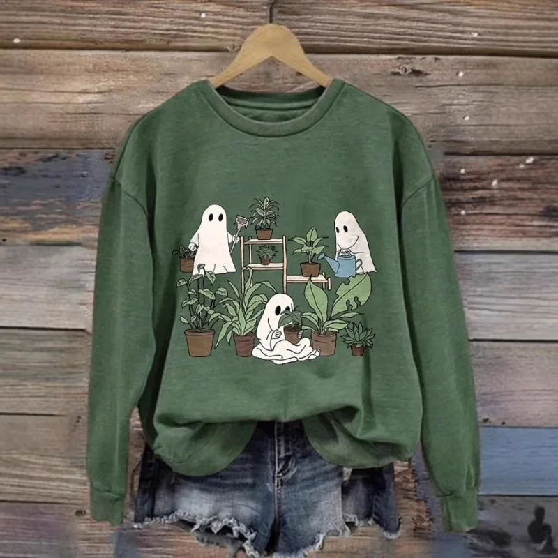 Langarm-Sweatshirt Halloween Horror Lustiges Damen-Sweatshirt 3D-Digitaldruck