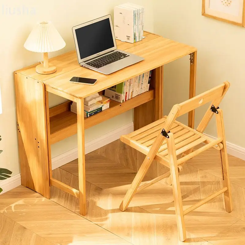 Escritorio plegable para ordenador, mesa de estudio para el hogar, escritorio de escritura para oficina, mesa rectangular simple para dormitorio,