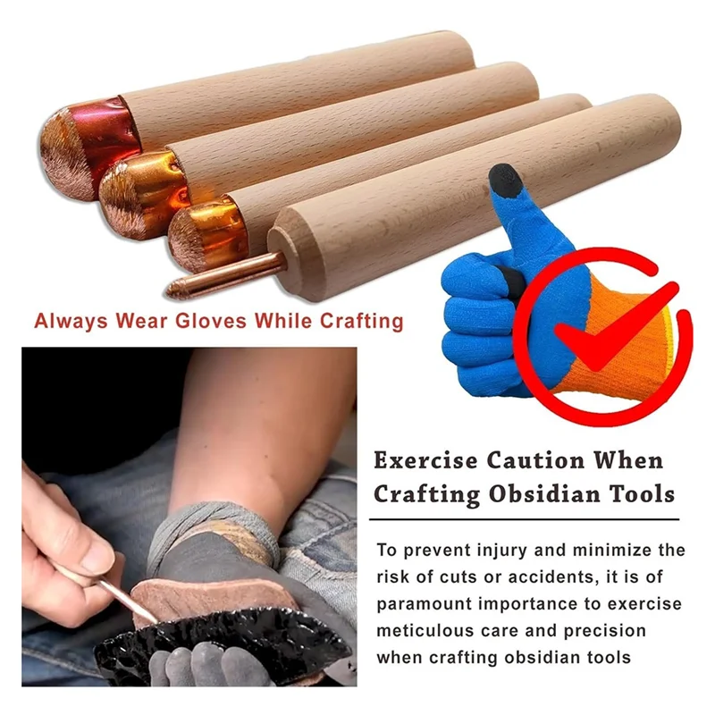 

B62B-Obsidian Crafting Flintknapping Набор инструментов для профессионалов и начинающих — набор инструментов для век камня C