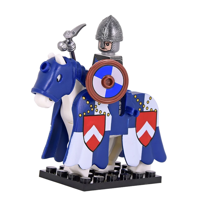 MOC Medieval Knights Wars of the Roses Kinghts Soldiers War Horse WarHorse Action Figures Building Blocks Bricks kids Toys gifts