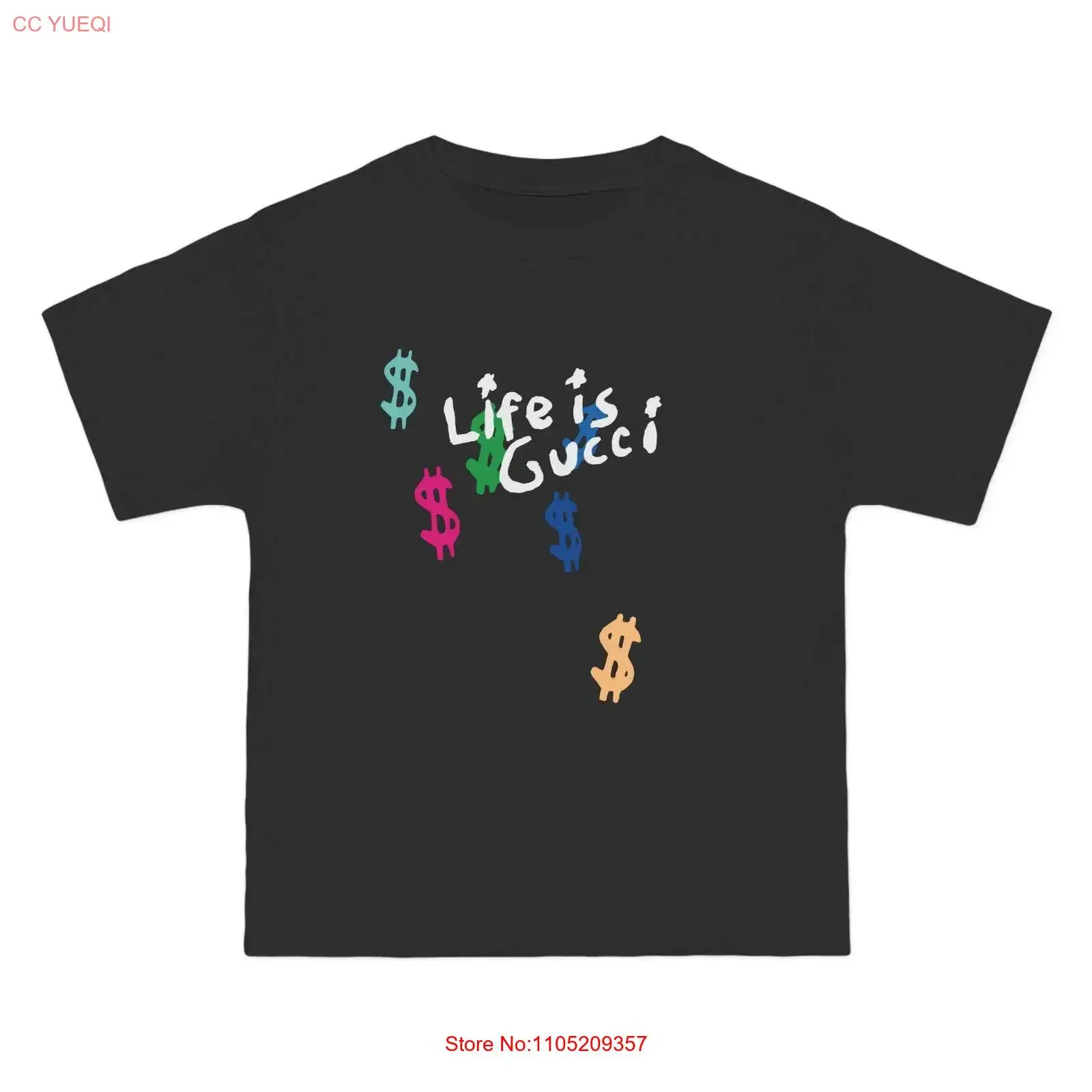 تي شيرت LIFE IS G Pop Art Beefy تي شيرت عتيق مغسول على الموضة ملابس مصممة قابلة للتنفس ملابس شارع ناعمة برسومات قليلاً #1