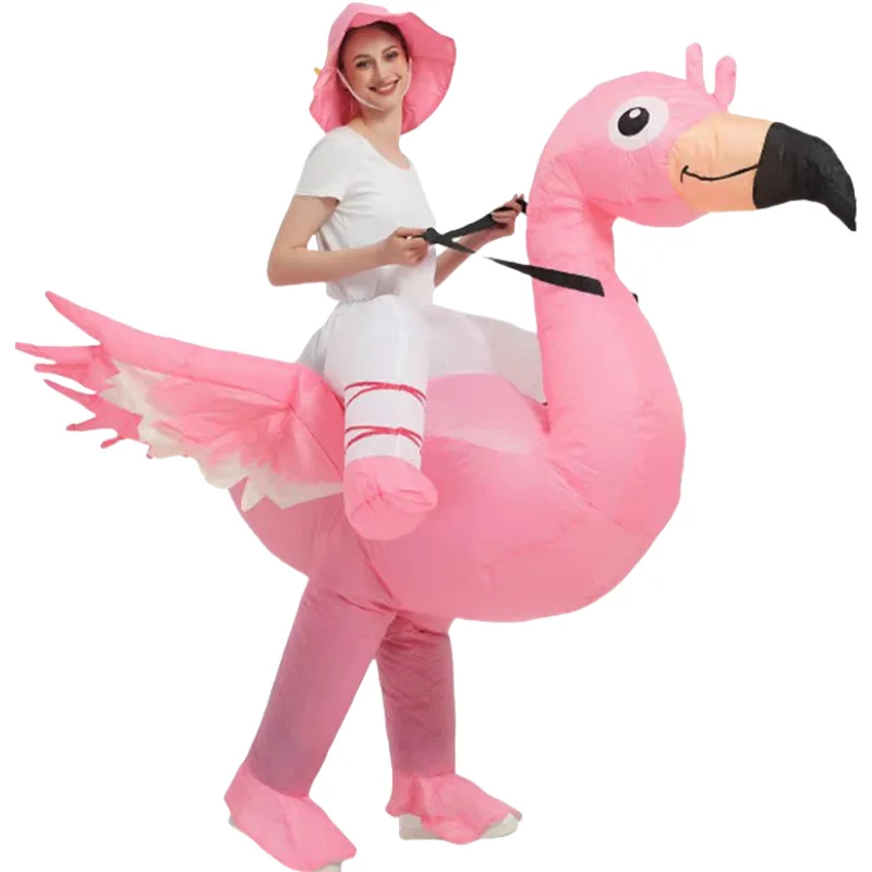 

Flamingo Inflatable Costume Christms Mascot Halloween Costume for Women Adults Kids Cartoon Anime Mascot Cosplay for Party