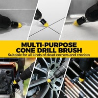 7pcs Car Beauty Deep Cleaning Drill Brush Set PP Durable Drill Scrub Kit Round Extension Pole Drill Attachment Bathroom