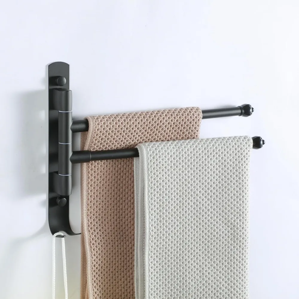 

Вешалка для полотенец для лица для ванной комнаты, поворотный вешалка для полотенец для рук, настенный органайзер для экономии места, подвесной держатель 12 дюймов (нержавеющая сталь)