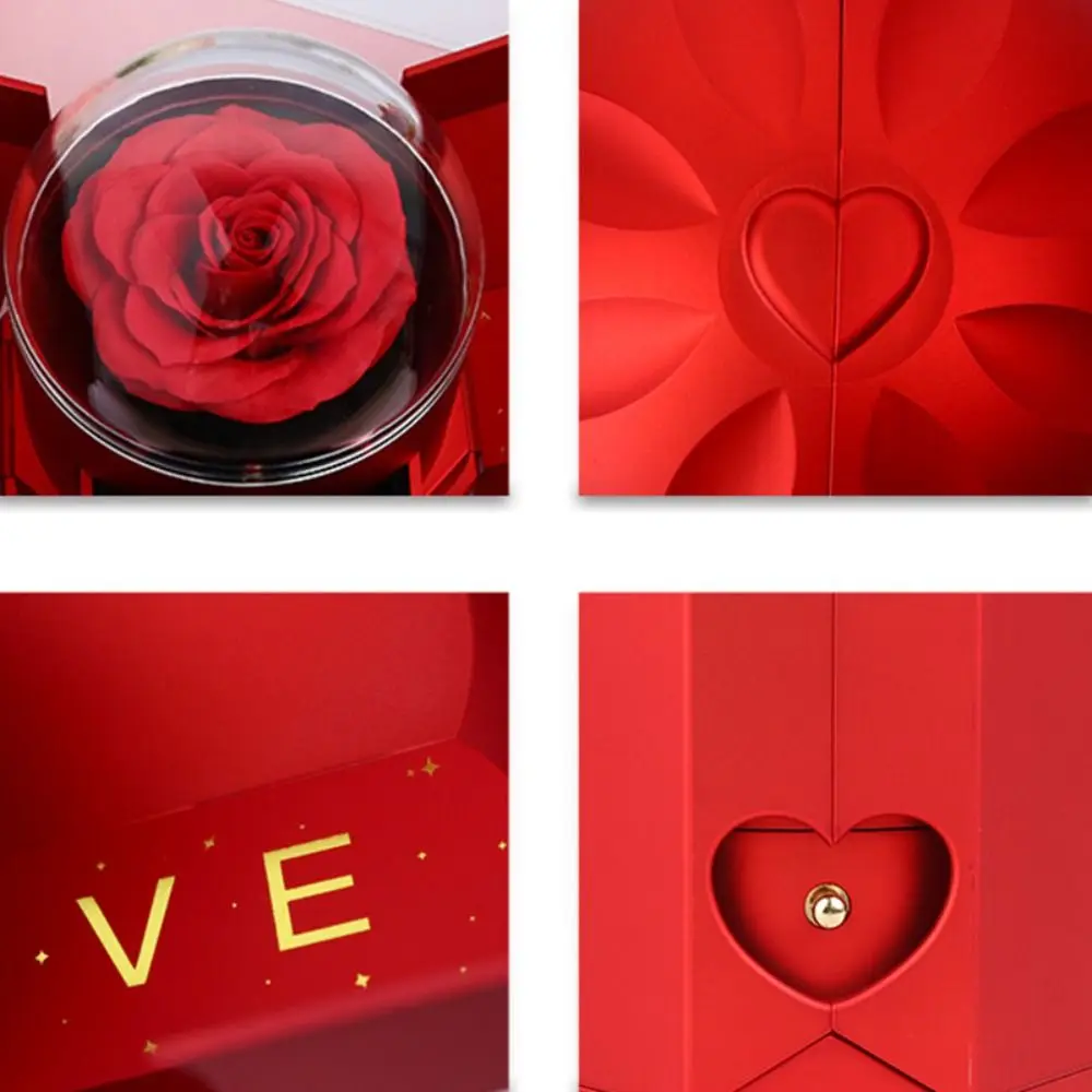 I Love You Forever Flower Eternal Rose Jewelry Box Gift Castle Creative Gifts Box Romantic Jewelry Display Packaging Box Wife