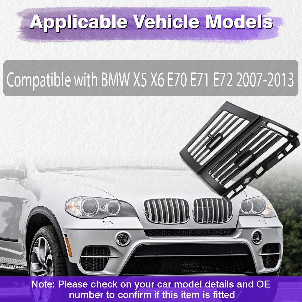 

Car Front Rear A/C Air Conditioning Vent Grille Outlet Cover Panel For BMW X5 X6 E70 E71 E72 2007-2013 LHD RHD 64226954953