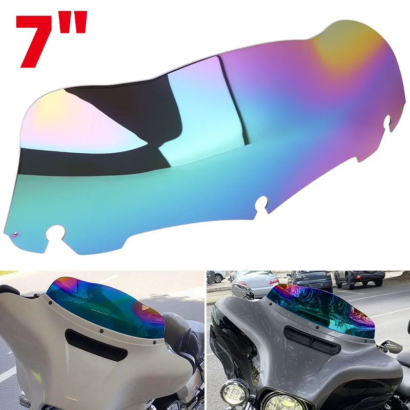 

7" Motorcycle Front Fairing Windshield Wind Deflector Windscreen For Harley Touring Electra Street Glide Classic 2014-2023