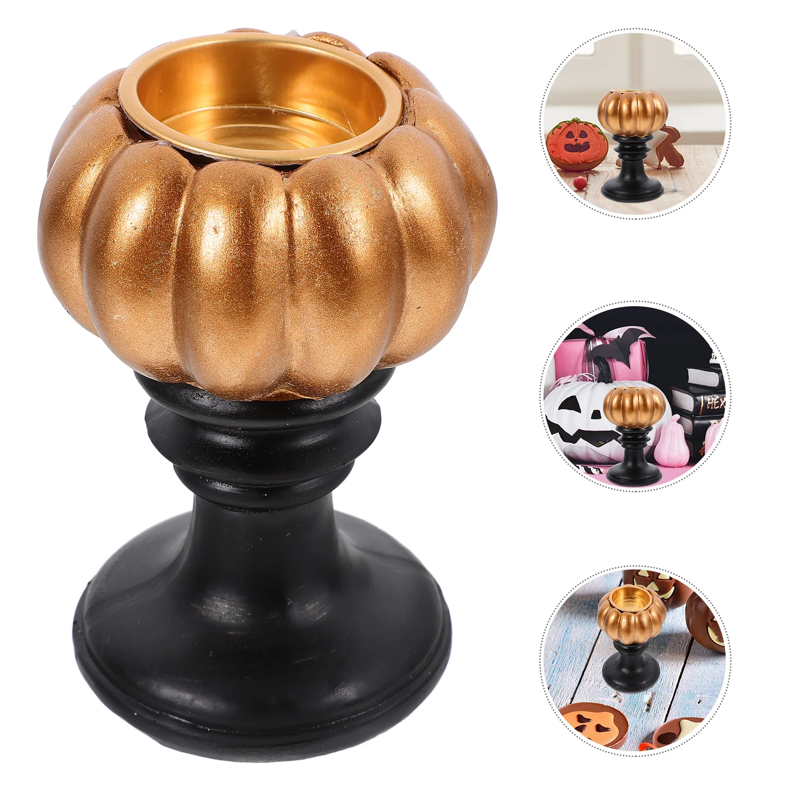 

Pumpkin Holder Resin Halloween Table Decor Seasonal Fall Centerpiece Thanksgiving Harvest Stand Votive Holder