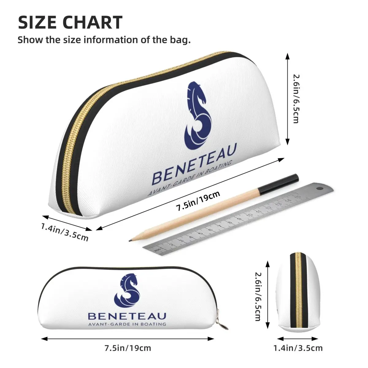 Beneteau 요트 세일링 요트 연필 케이스 연필 주머니 보관 문구 용품 대형 보관 펜 상자 연필 가방