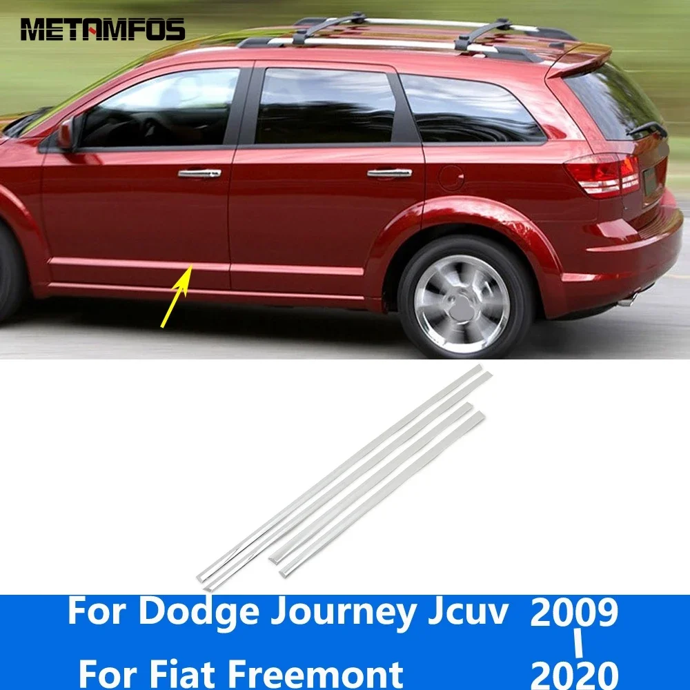 

Аксессуары для Dodge Journey Jcuv для Fiat Freemont 2009-2018 2019 2020, хромированная боковая полоса двери, молдинг накладки на кузовную юбку