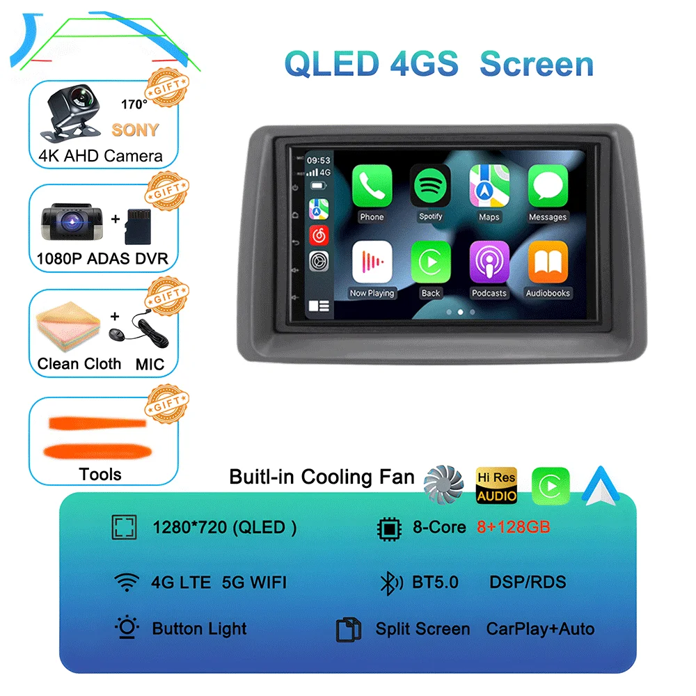7 inch autoradio Android 16 voor FIAT Panda 2003 2004 2005 2006 2007 - 2012 Stereo Multimedia Speler Navigatie Autoradio Carplay Auto - afbeelding 1