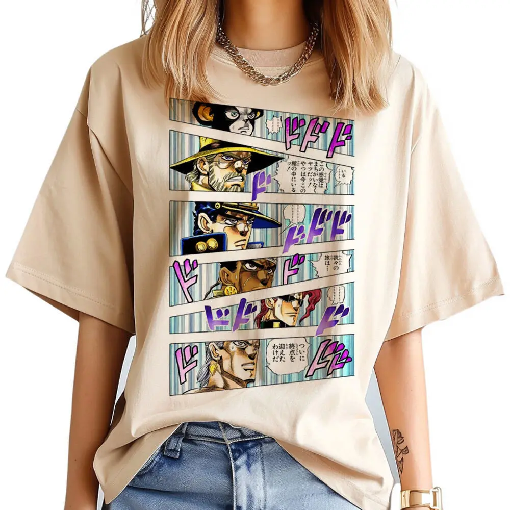

Jojo Bizarre Adventure Steel Ball Run women Grunge graphic Y2k aesthetic women tshirt Retro Breathable aesthetic Comfortable