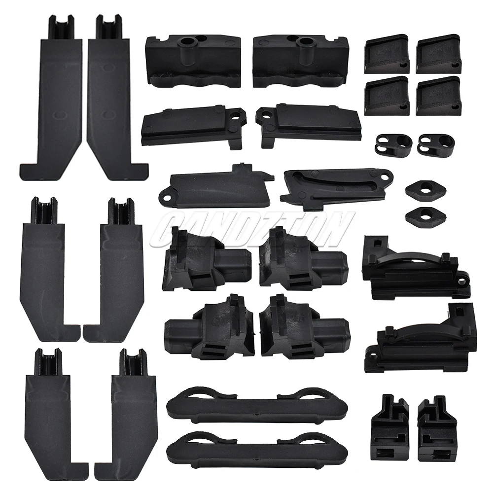 For Fiat 500C 500 Convertible Kit UK 30 Pcs Upgraded Soft Top Roof Repair Slider Clip Hood Parts Black 9099898 car accessories