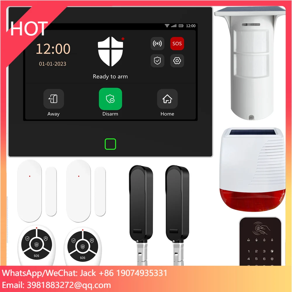 Wifi Smart Tuya Wireless Wired Home Security Alarm System With Outdoor Motion Alarm Door Sensor Infrared Beam Sensor - Image 4