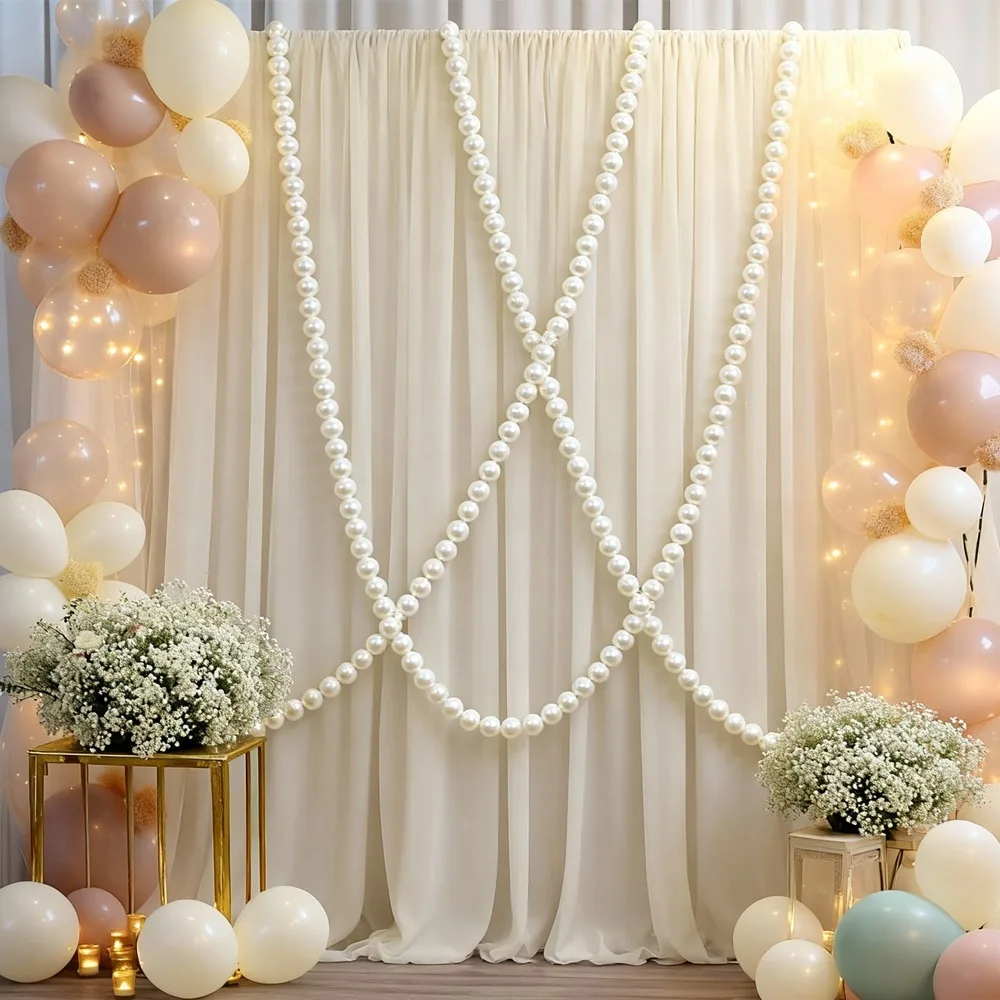 1-5Bags Faux Pearl Wedding Decoration Full Drape Staircase Ball Ornament for Engagement Bridal Shower Reception Home Event Decor