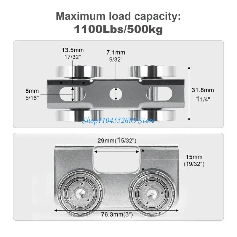 Y6GD Silents multiuso rolos rolos para 1 5/8 polegadas Capacidade carga do canal