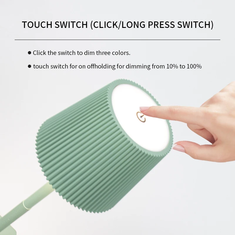 3-وضع اللمس LED لمبة مكتب قابلة للشحن عكس الضوء ضوء الليل الإبداعية المحيطة ليلة مصباح لغرفة النوم غرفة المعيشة بار ديكور #4