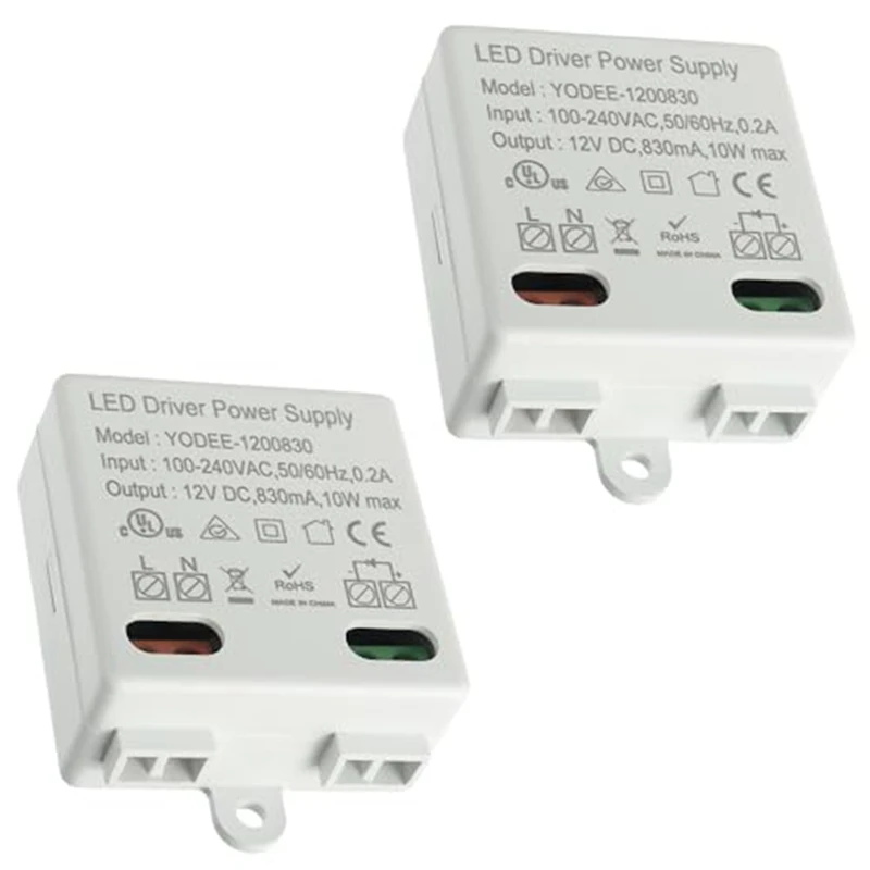 2 PCS 12 V/DC 10W Mini LED Transformer LED Transformer Mini For 12 V LED Lights And Stripe No Minimum Load Requirements