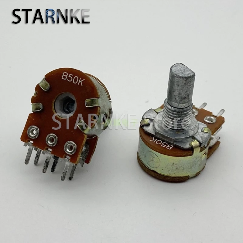 2PCS Type 16 Double Potentiometer B50K Double Row six-pin Amplifier Audio Amplifier Preamplifier