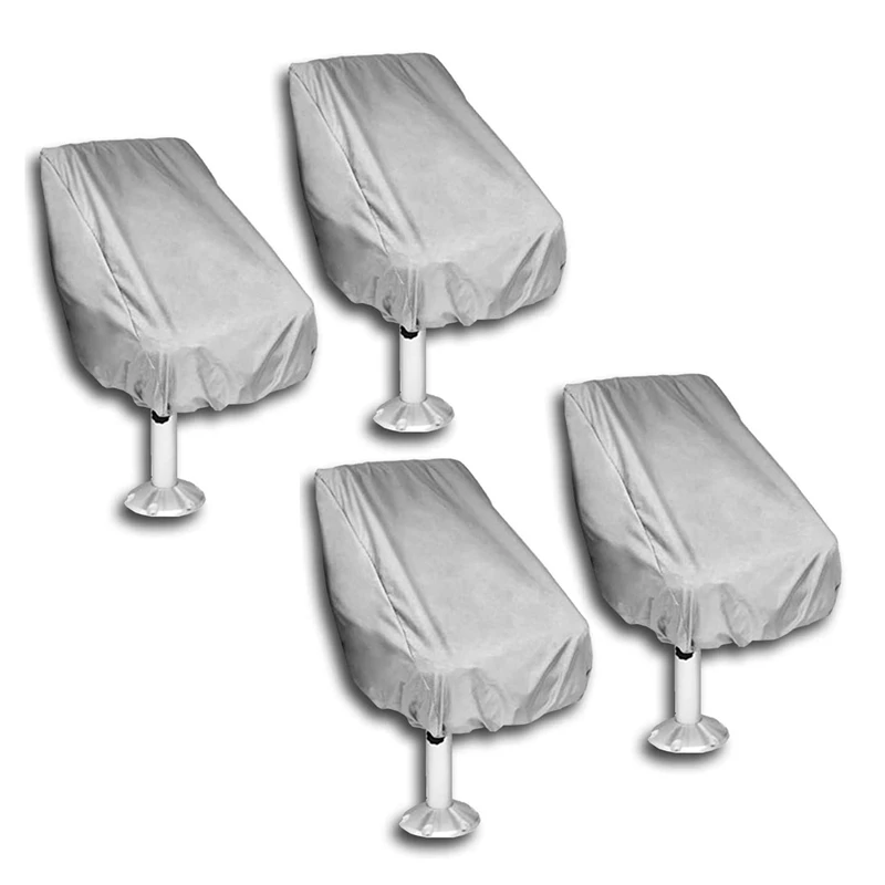 4 Pack Boat Seat Cover, Outdoor Waterproof Pontoon Captain Boat Bench Chair Seat Cover, Chair Protective Covers