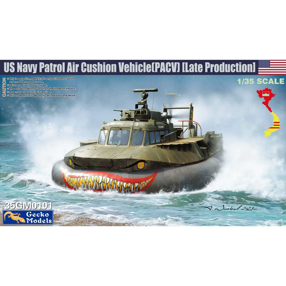 

Gecko Models 35GM0101 1/35 US Navy Patrol Air Cushion Vehicle(PACV) Late - Scale Model Kit