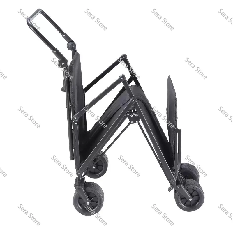 Oversized Beach Camping Wagon with Tank Wheels All Terrain Foldable Cart Heavy Duty Outdoor Utility Wagon for Sand 1 pcs