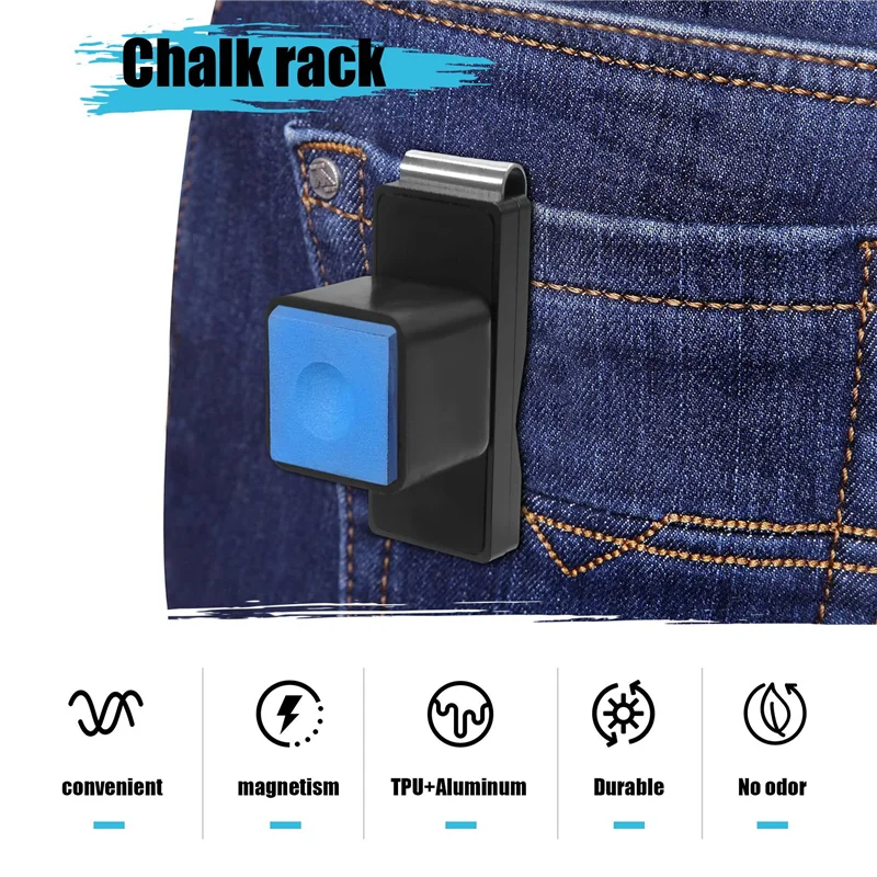 

Держатель для мела для бильярдного кия, держатель для мела для кия с магнитным зажимом для ремня, аксессуары для снукера и бильярда