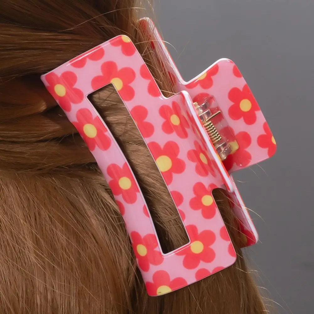 Headwear อะคริลิคคลิปผมแฟชั่นผม Claw ดอกไม้ Barrette