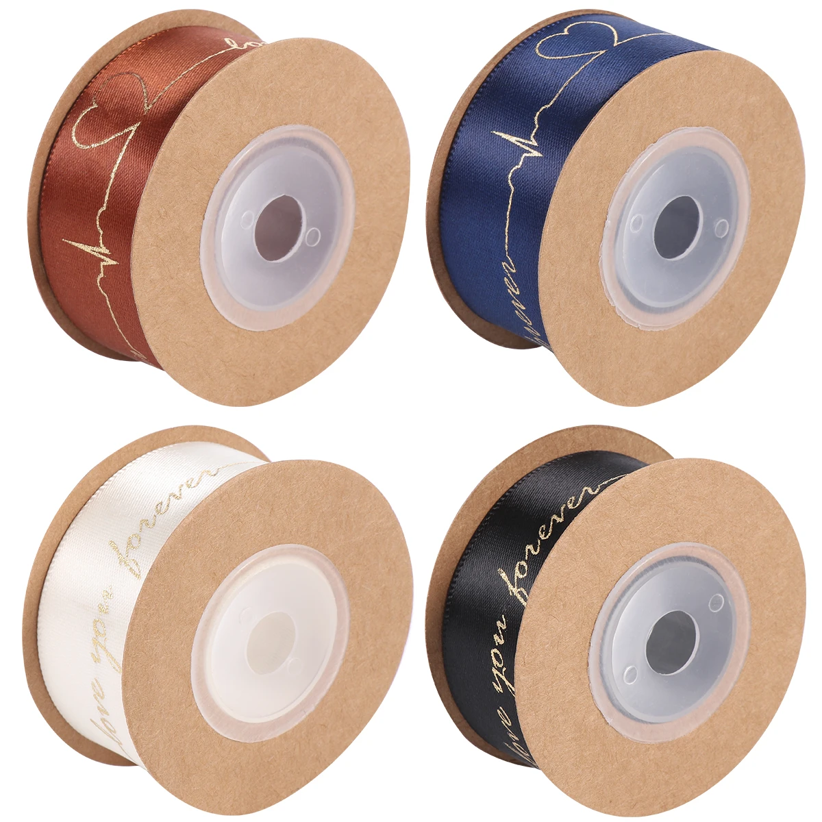 

Cotton Ribbon 4 Rolls Pack Ribbons for Crafts Decorative Hollow Brim Design Gift Wrapping Reusable Soft Durable Elastic B