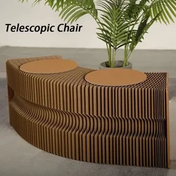 Foldable Chair Living Room Kraft Paper Telescopic Chairs Nordic Portable Stool Comfortable Interior Bench Relax Modern Furniture