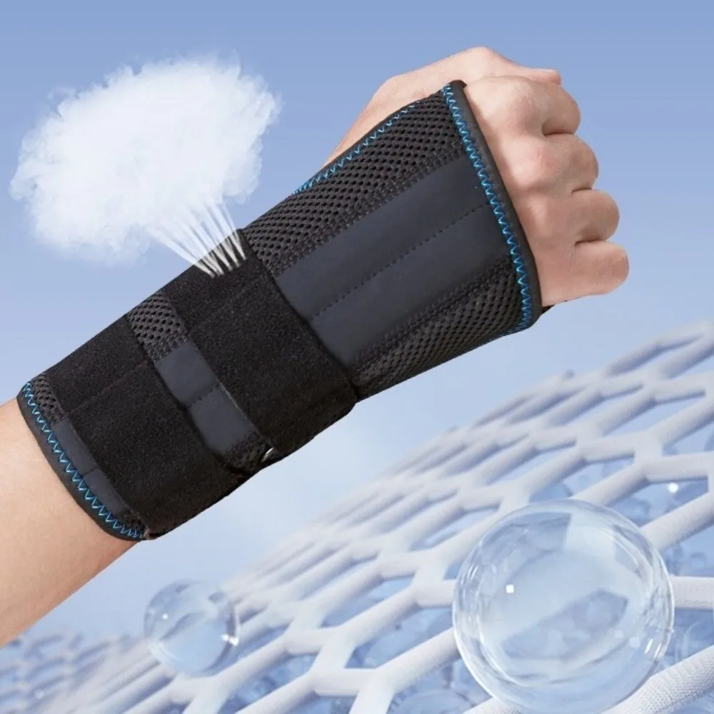 

Metal Splint Wrist Brace 3 Stays Compression Strap Wrist Support Breathable Pressure Winding Adjustable Splint Night Support