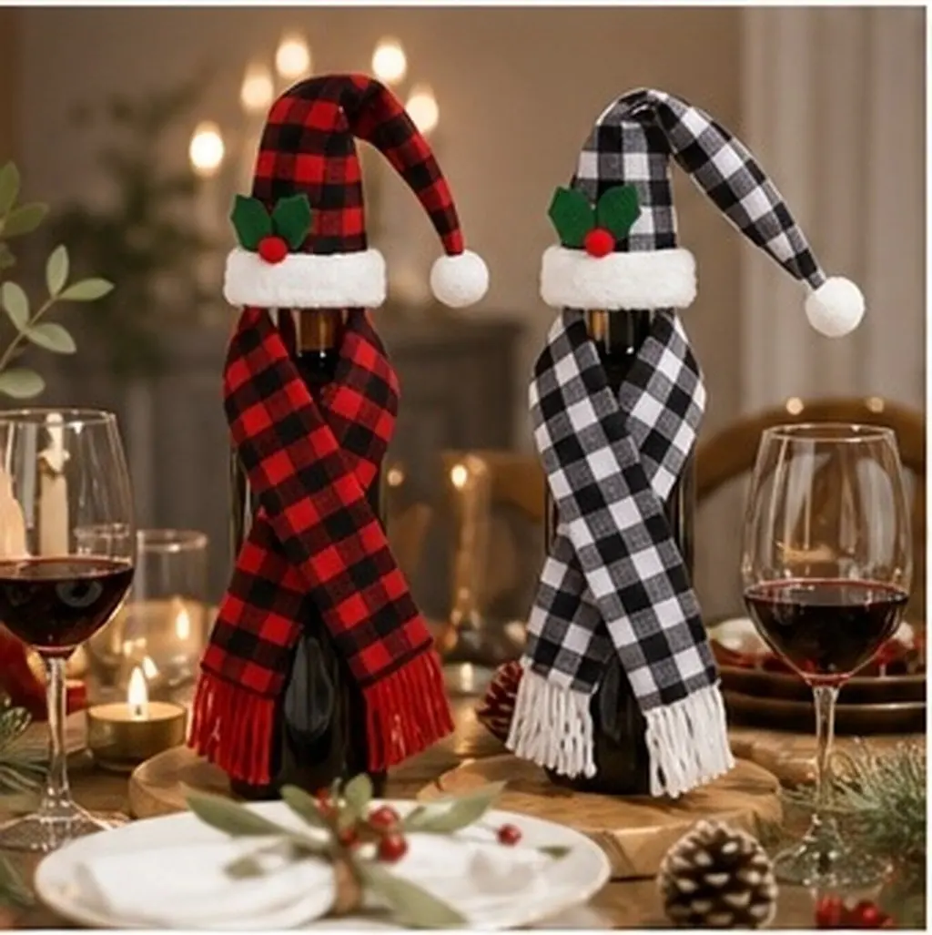 2 Sets Miniature Scarf Festival Bottle Covers Decorations Table Protector Sleeves