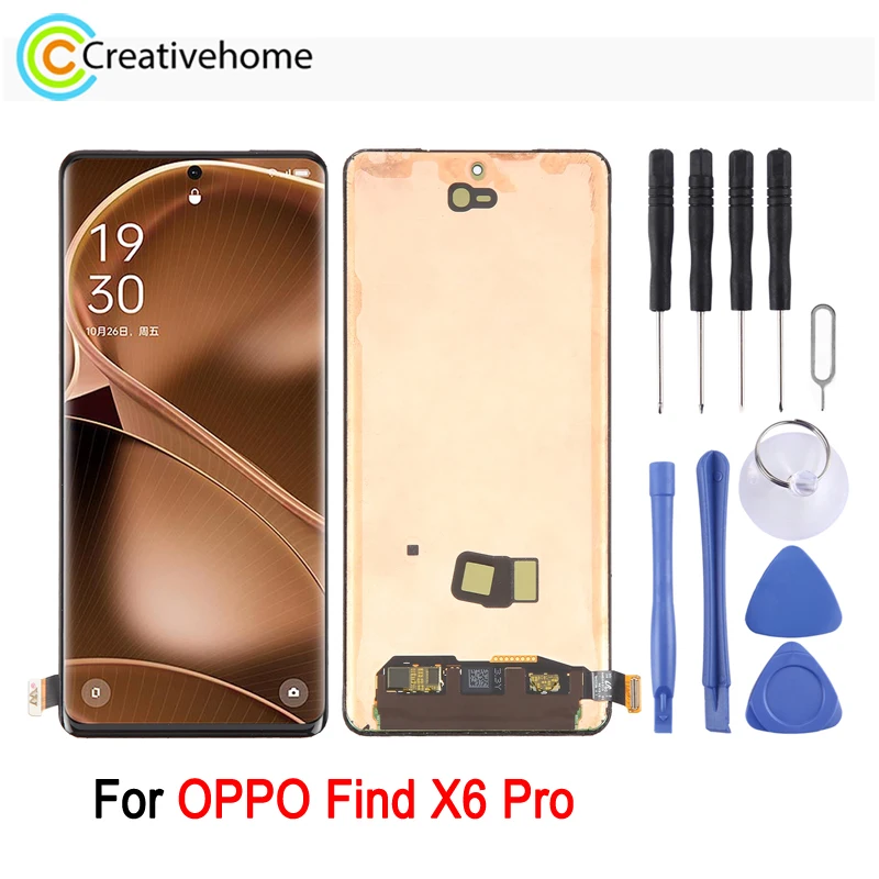 Original 6.82'' AMOLED LCD Screen For OPPO Find X6 Pro, PGEM110 Phone 120Hz LCD Display & Touch Screen, Repair Replacement Part