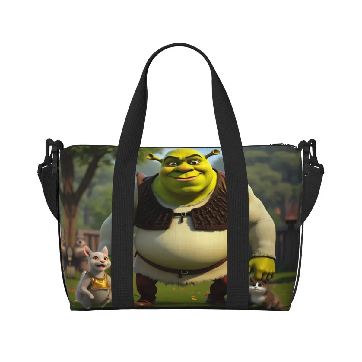 

Custom S-shreks Grocery Tote Shopping Bag Women Large Capacity Funny Cartoons Gym Beach Travel Bags