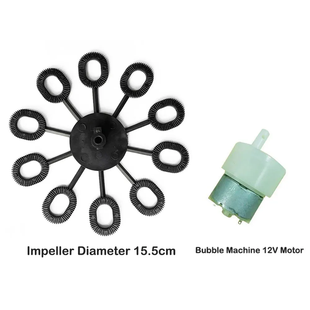 

Bubble Machine Repair Accessories Double Wheel Blowing Bubble Head Turntable Bubble Tray Out Bubble Wind Impeller Motor 12V