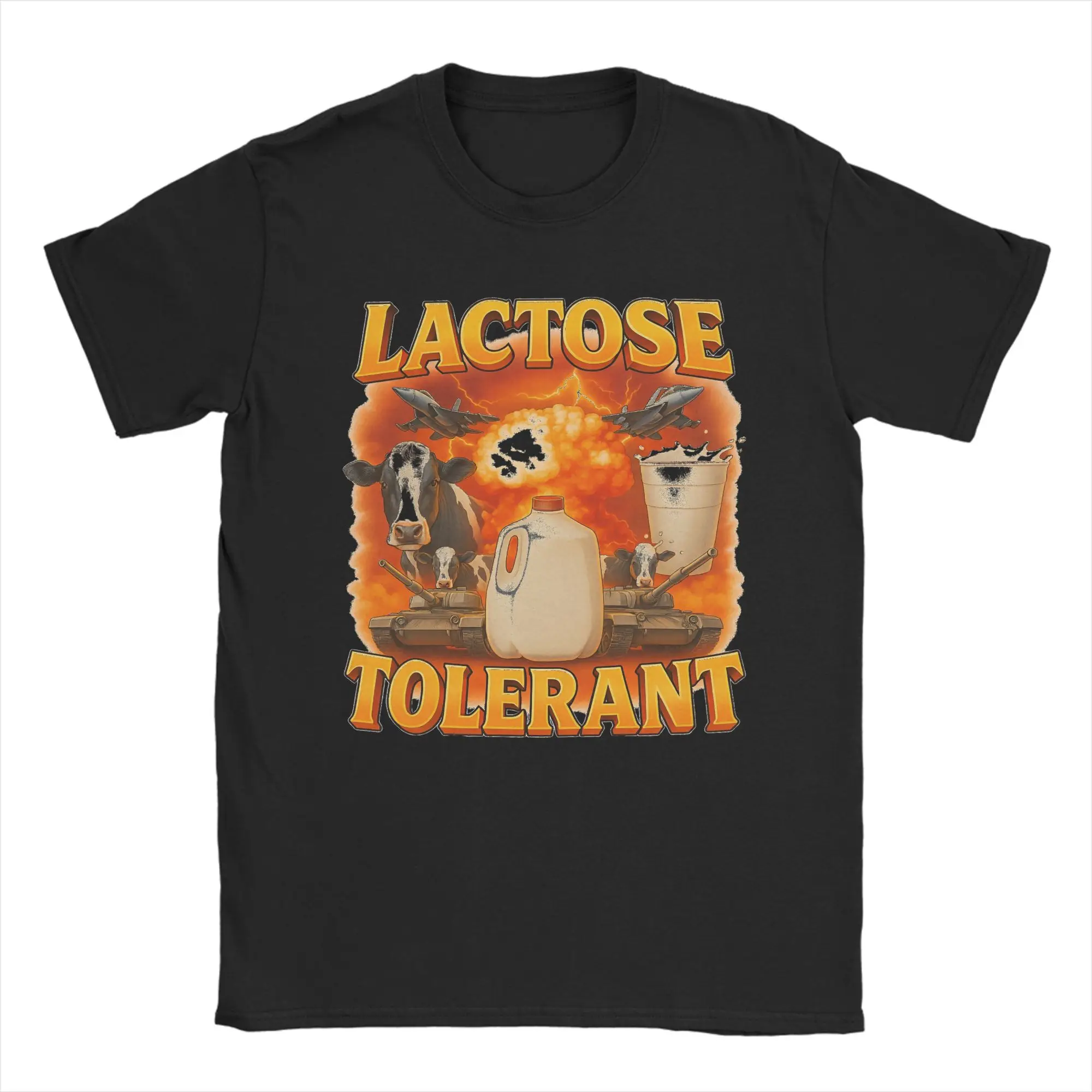 

Vintage T-Shirt Lactose Intolerant Funny Meme Gift 100 Cotton T Shirts Hip Hop Tshirt for Adult Summer Y2K Short Sleeve Clothing