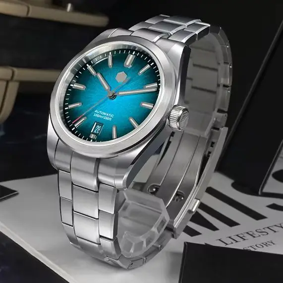 

San Martin Мужские автоматические часы 39 мм Механические наручные часы Diver 10ATM BGW-X1 Светящийся градиент "JianZhan" Gada Dial Miyota 9015